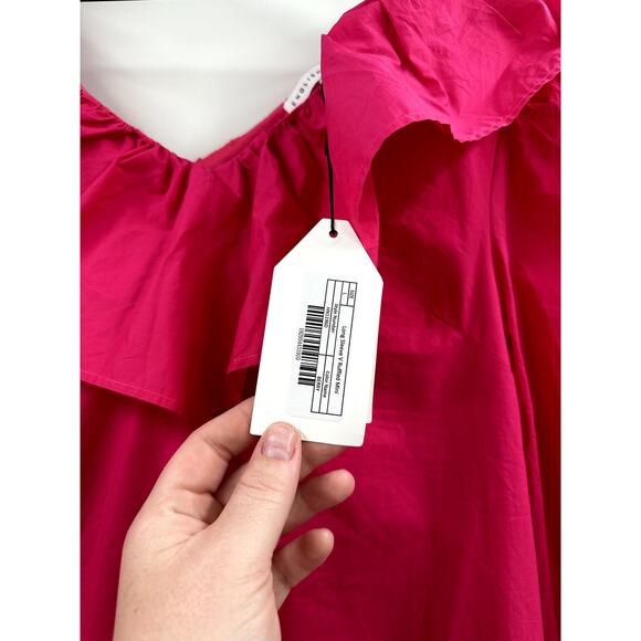 English Factory NWOT Long Sleeve V Ruffled Mini Dress Berry Size Large - Picture 6 of 10